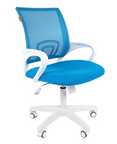 Кресло компьютерное CHAIRMAN 696 white, tw12-tw04 голубой в Шахтах