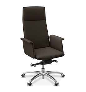 Кресло в офис Лео, экокожа премиум / темно-коричневая CN1113 в Шахтах