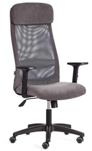 Кресло компьютерное PROFIT PLT флок/ткань, серый, 29/W-12, арт.20537 в Таганроге