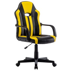 Кресло офисное RABIX "Stripe GM-202", экокожа, черное/желтое, 532510 в Шахтах