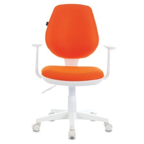 Офисное кресло Brabix Fancy MG-201W (с подлокотниками, пластик белый, оранжевое) 532410 в Таганроге
