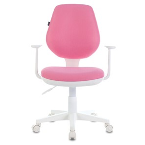 Офисное кресло Brabix Fancy MG-201W (с подлокотниками, пластик белый, розовое) 532409 в Ростове-на-Дону