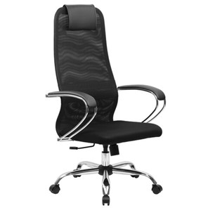 Офисный стул BRABIX PREMIUM "Ultimate EX-800" хром, плотная двойная сетка Х2, черное, 532911 в Шахтах