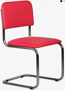 Офисный стул Sylwia chrome красный  ECO 90 в Шахтах