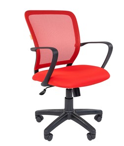 Компьютерное кресло CHAIRMAN 698 black TW-69, ткань, цвет красный в Шахтах
