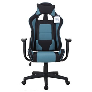 Офисное кресло Brabix GT Racer GM-100 (две подушки, ткань, черное/голубое) 531818 в Шахтах