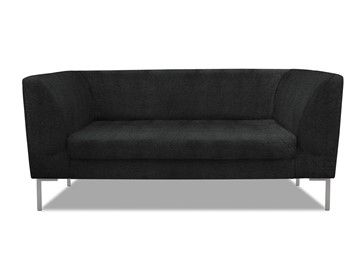 Офисный диван мягкий Сиеста 2-местный, ткань Сахара / черная С49 в Шахтах