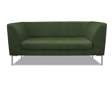 Офисный диван Сиеста 2-местный, ткань Сахара / зеленая С39 в Шахтах