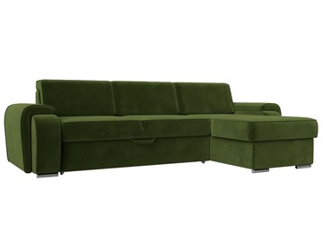 Угловой раскладной диван Лига-025, Зеленый (Микровельвет) в Шахтах