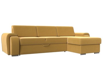 Угловой раскладной диван Лига-025, Желтый (Микровельвет) в Таганроге