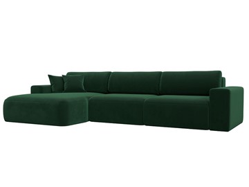 Угловой диван Лига-036 Классик лонг, Зеленый (велюр) в Батайске