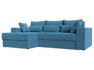 Угловой диван для гостиной Майами, Амур голубой (Рогожка) в Шахтах