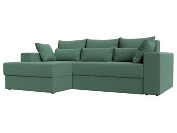 Угловой диван для гостиной Майами, Амур зеленый (Рогожка) в Шахтах