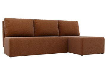 Угловой диван с оттоманкой Поло, Коричневый (рогожка) в Новочеркасске