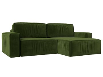 Угловой раскладной диван Прага Классик, Зеленый (микровельвет) в Таганроге