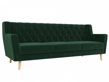 Прямой диван Брайтон 3 Люкс, Зеленый, без механизма (велюр) в Шахтах
