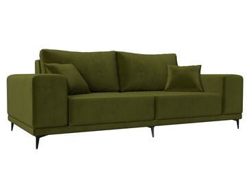 Прямой диван Льюес НПБ, Зеленый (микровельвет) в Шахтах