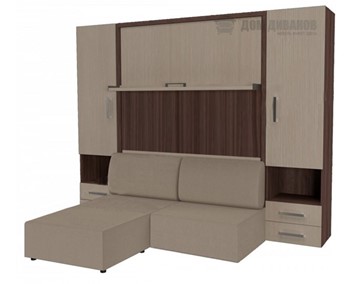 Кровать-трансформер Кровать-трансформер Smart (ШЛ+КД 1600+ШП+Пуф), 2 шкафа, без подлокотников в Батайске