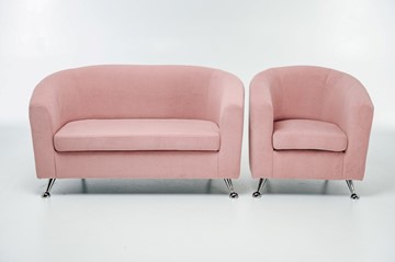 Комплект мебели Брамс  цвет розовый диван 2Д + кресло в Шахтах