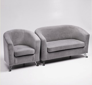 Комплект мебели Брамс  цвет серый диван 2Д + кресло в Шахтах