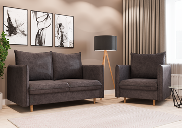 Комплект мебели диван и кресло Гримма графит в Шахтах