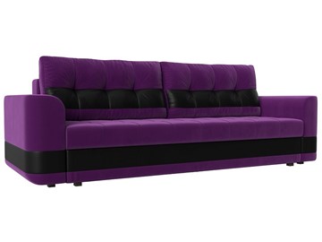 Прямой диван Честер, Фиолетовый/черный (вельвет/экокожа) в Шахтах
