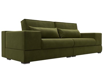 Прямой диван Лига-037, Зеленый (Микровельвет) в Батайске