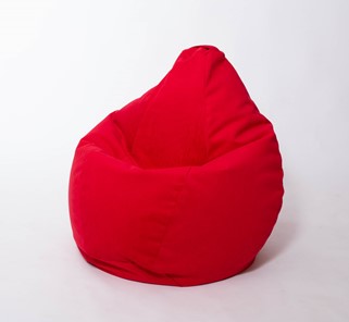 Кресло-мешок Груша большое, велюр однотон, красное в Батайске