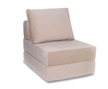 Бескаркасное кресло-кровать Окта, велюр бежевый в Батайске