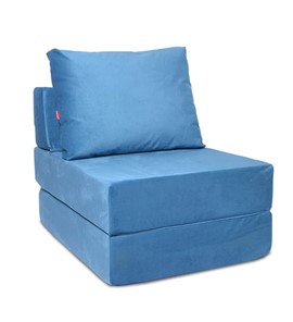 Кресло бескаркасное Окта, велюр синий в Таганроге