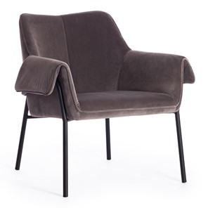 Кресло BESS (mod. 0179471) металл/вельвет, 70х71х75 см, серо-коричневый S108 (84 Brown)/черный в Шахтах