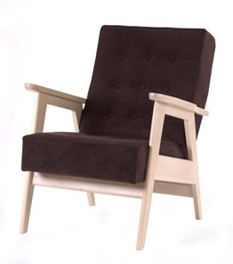 Кресло Ретро (беленый дуб / RS 32 - коричневый) в Шахтах
