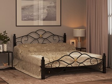Кровать двуспальная Гарда 3, 160х200, черная в Шахтах