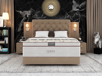 Кровать 2-х спальная Alliance/Podium M 160х200, Флок (Велсофт Какао) в Батайске