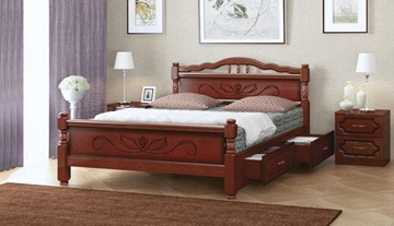 Кровать с выкатными ящиками Карина-5 (Орех) 140х200 в Шахтах