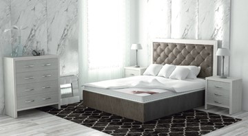 Двуспальная кровать с механизмом Сарма Манхэттен 160х200 (с коробом), высота спинки - 140 см в Батайске