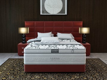 Спальная кровать Chocolate/Podium M 160х200, Микровелюр (Manhattan Гранатовый) в Шахтах