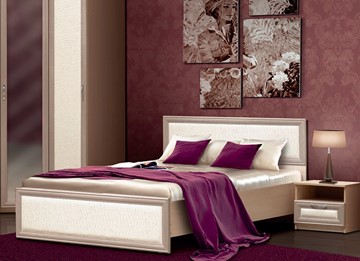 Кровать спальная Версаль Камелия, 1600, шимо светлый/белый кожзам в Шахтах