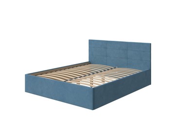 Спальная кровать Vector Plus 160х200, Велюр (Monopoly Прованский синий (792)) в Шахтах