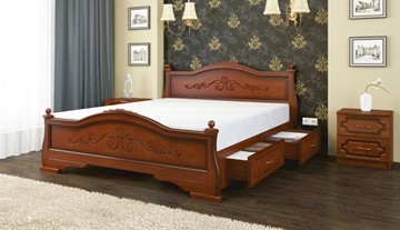 Кровать с выкатными ящиками Карина-1 (Орех) 160х200 в Батайске