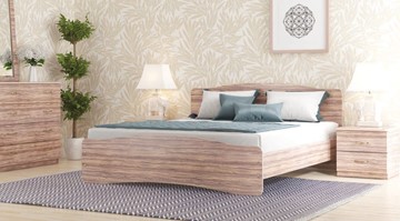 Спальная кровать СВ-Стиль Лира, 160х200 с основанием, сонома в Таганроге