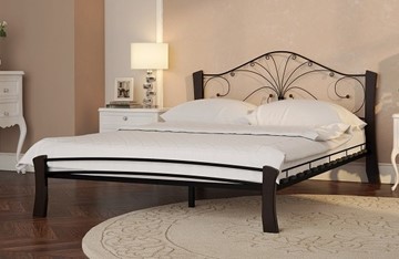 Кровать 1.5-спальная Фортуна 4 Лайт, 1400, черный/шоколад в Батайске