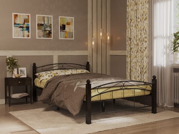 Кровать 1,5-спальная Гарда 15, 140х200, черная в Шахтах