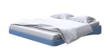 Кровать двуспальная парящая 160х200, Рогожка (Тетра Голубой) в Батайске