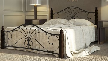 Кровать в спальню Фортуна 1, 1600, черный/шоколад в Шахтах