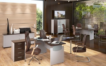 Офисная мебель OFFIX-NEW для двух сотрудников и руководителя в Батайске
