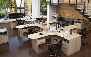 Набор мебели в офис SIMPLE с эргономичными столами и тумбами в Батайске