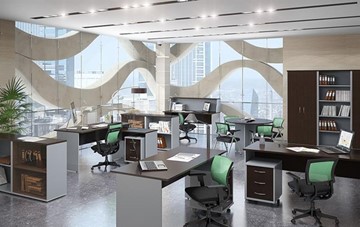 Офисный комплект мебели IMAGO четыре рабочих места, стол для переговоров в Шахтах