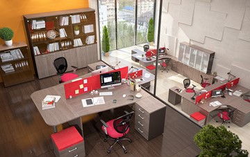 Комплект офисной мебели Xten с большим шкафом для документов для 2 сотрудников в Шахтах