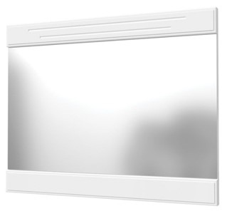 Зеркало навесное Олимп с декоративными планками (белый) в Шахтах